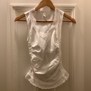 NWOT Last Tango White Lace Trimmed Cami /Tank  S/M